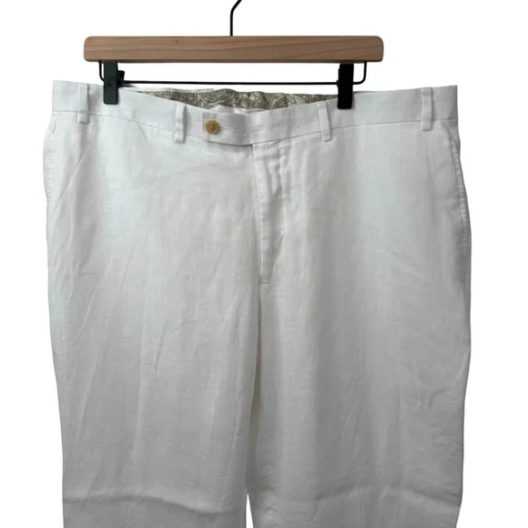 Lauren Ralph Lauren white 100% Linen Trouser Pants size Large - Picture 5 of 11